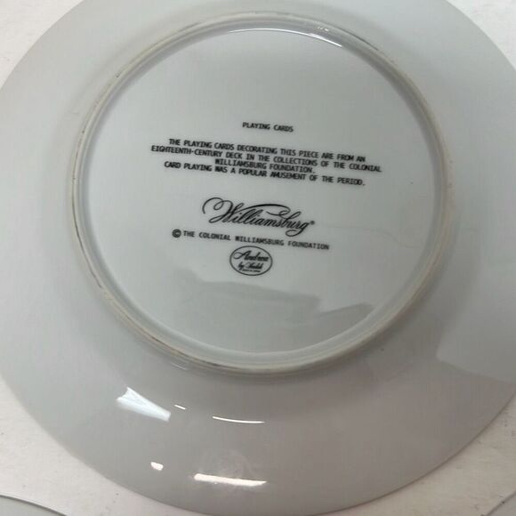 Playing Cards Bridge Poker Set of 4 Dessert Plates Colonial Williamsburg - Picture 11 of 12